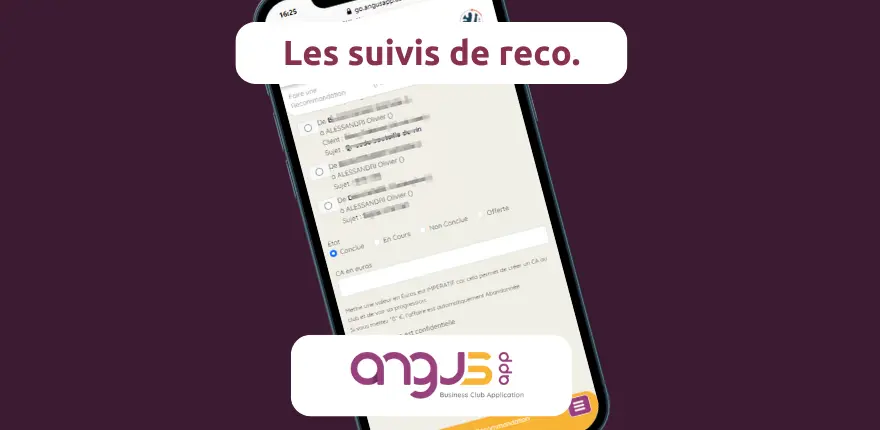 Angus App: Gérer les suivis des recommandations soumises 