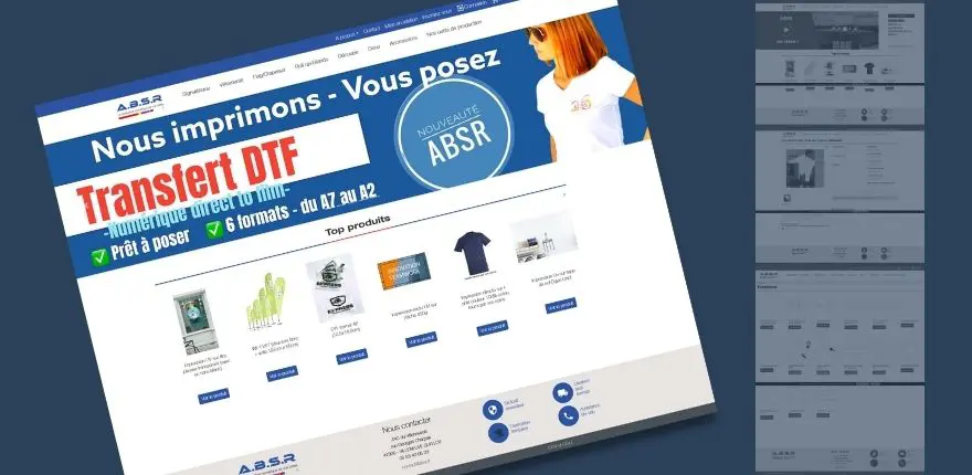 Imprimeur ABSR : Boutique en ligne privée avec paiement en ligne.